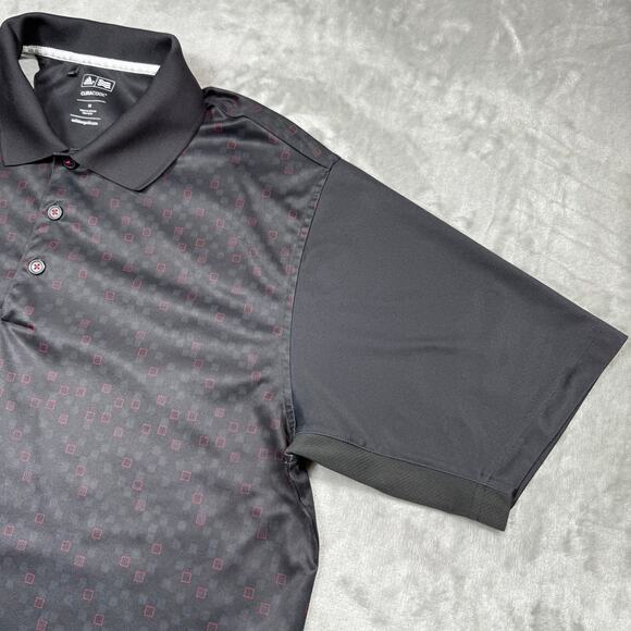 Adidas Climacool Polo Shirt Mens Medium Black Printed Golf Moisture wick Active‎ - Picture 3 of 8